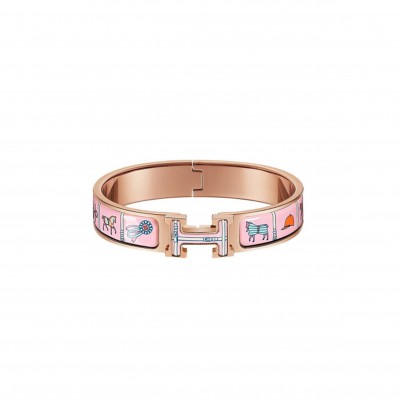 HERMÈS CLIC H ENAMEL AT TURNLOCK BRACELET 